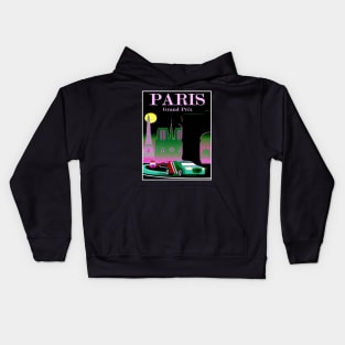 Paris Grand Prix : Abstract Auto Racing Advertising Print Kids Hoodie